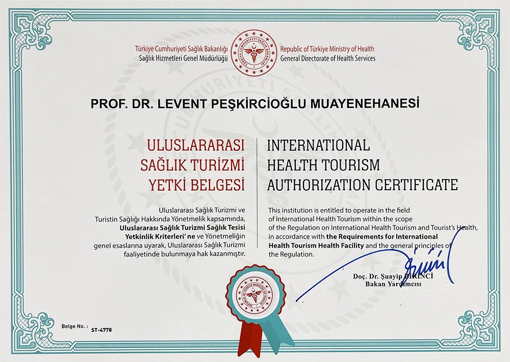 Uluslararası Sağlık Turizmi Yetki Belgesi